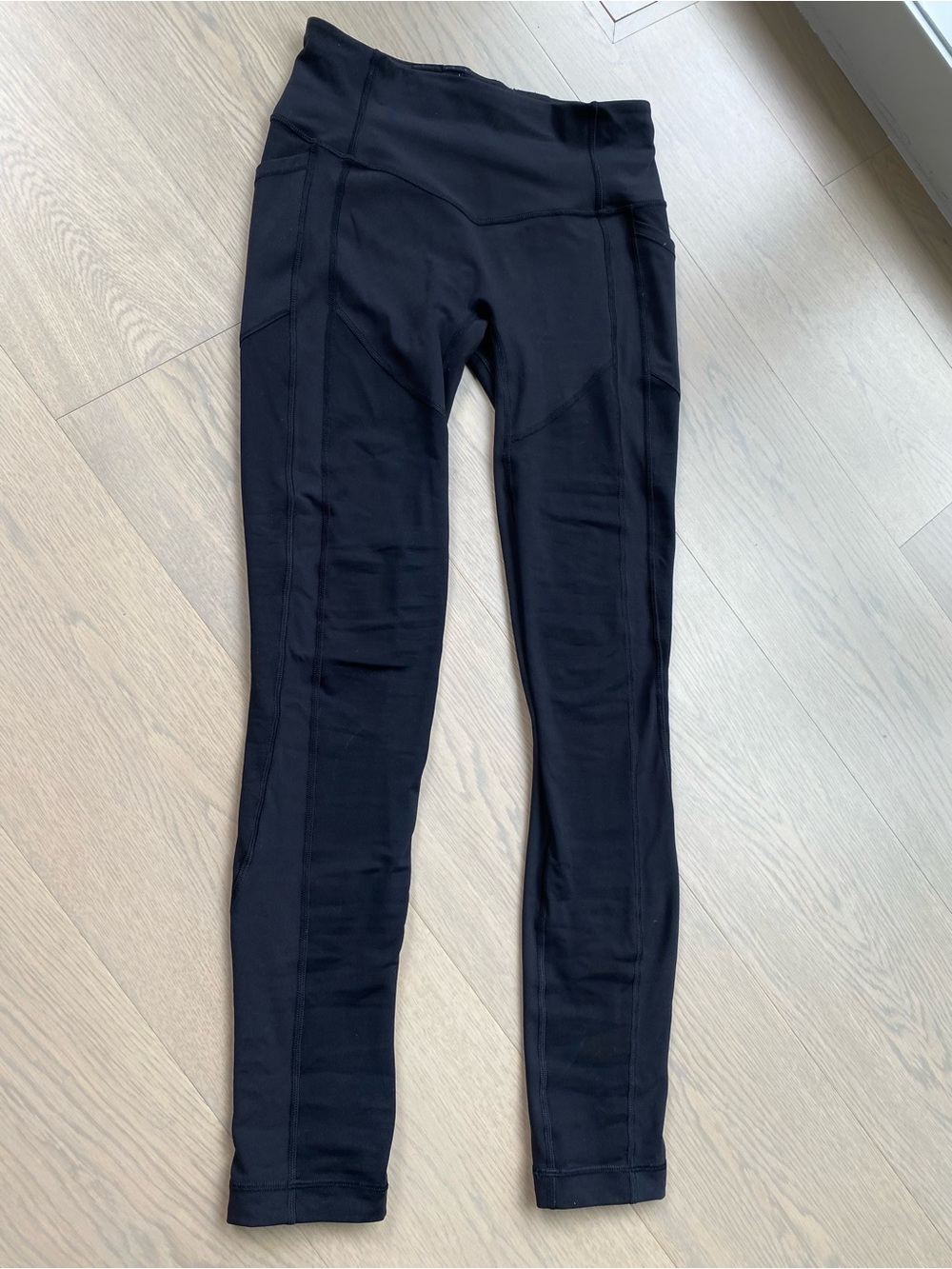 lululemon All The Right Places Leggings Sz 6 Solid Black full length legging